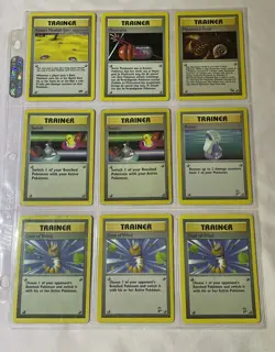 VINTAGE Pokemon lot of 9 Base Set Fossil Base Set 2 Trainer Cards WOTC 1995-1998 - Image 1