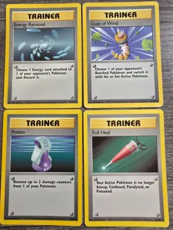 4 Trainer Base Set Cards - Pokemon TCG Vintage - Image 1