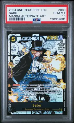2024 ONE PIECE PRB01-PREM BOOSTER -ONE PIECE CARD THE BEST- #083 SABO PSA 10 - Image 1