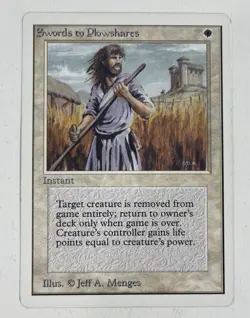 Swords To Plowshares Unlimited LP Light Play MTG Magic The Gathering - Image 1