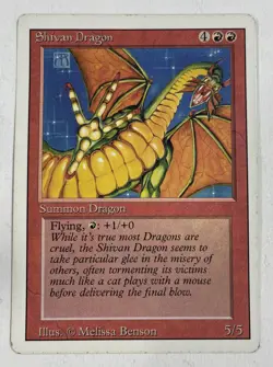 Shivan Dragon Revised MP Moderate Play MTG Magic The Gathering - Image 1