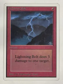 Lightning Bolt Unlimited HP Heavy Play MTG Magic The Gathering - Image 1