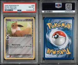 PSA 8 EEVEE REVERSE FOIL 68/113 EX DELTA SPECIES POKEMON 2005 ENGLISH - Image 3