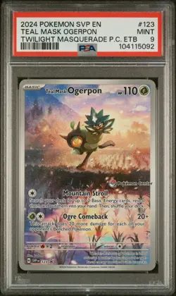 2024 POKEMON TWILIGHT MASQUERADE POKEMON CENTER ETB TEAL MASK OGERPON PSA 9 - Image 1