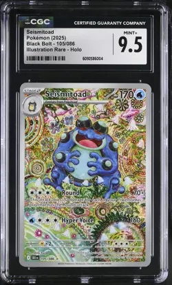 Pokemon Seismitoad #105/086 Black Bolt Illustration Rare CGC 9.5 MINT+ - Image 1