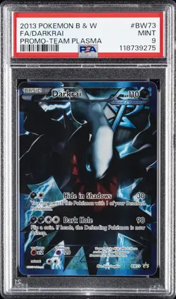 2013 POKEMON B&W PROMO TEAM PLASMA #BW73 FULL ART/DARKRAI PSA 9 - Image 1
