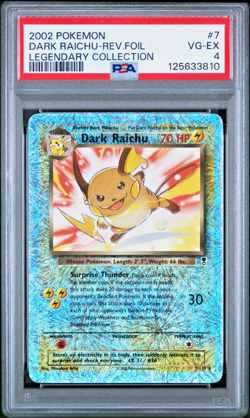 PSA 4 2002 Pokemon Legendary Collection Dark Raichu 7/110 Reverse Holo Foil WOTC - Image 1