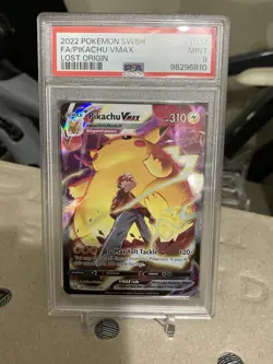 Pokemon Pikachu VMAX Lost Origin Trainer Gallery Full Art #TG17 PSA 9 Mint - Image 1