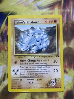 Pokemon Blaine's Rhyhorn 65/132 Gym Challenge. - Image 1