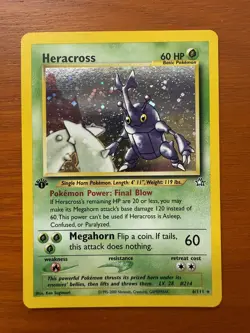Pokemon TCG Heracross Neo Genesis 6/111 1st Edition Holo Rare - Image 1