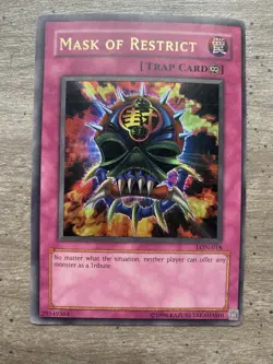 Yu-Gi-Oh Mask of Restrict LON-018 Ultra Rare Unlimited Edition, Lightly Played - Image 1