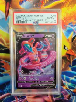 Pokemon Deoxys V Battle Box Promo SWSH266 Graded Card PSA 10 - Image 1