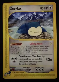 Pokemon Snorlax 100/144 Skyridge Regular E-Reader Card Non Holo Vintage NM - Image 1