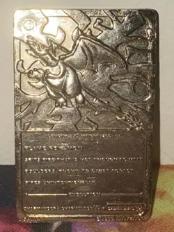 1999 Pokemon Charizard Gold Plated Trading Card Burger King - Image 2