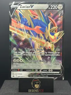 Pokemon Zacian V 095/159 Crown Zenith Ultra Rare Holo JUMBO Promo Card NM - Image 1