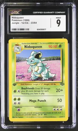 CGC 9 MINT Nidoqueen 1999 Jungle 1st Edition 23/64 Pokemon Card - Image 1
