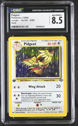 CGC 8.5 Pidgeot 1999 Jungle 1st Edition 8/64 Holo Pokemon Card - Image 1