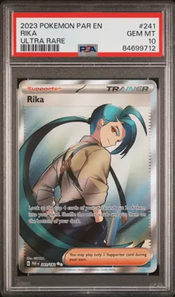 Pokemon 2023 PSA 10 Rika Full Art Ultra Rare Paradox Rift 241/182 Card - Image 1