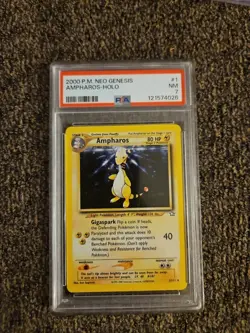 2000 Pokemon Neo Genesis Ampharos-Holo Card NM #1 PSA 7 - Image 1