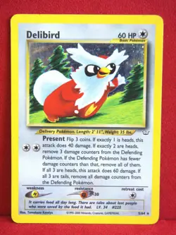 Pokemon TGC Delibird Neo Revelation 2001 5/64 Holo - Image 1
