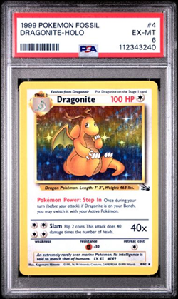 Dragonite 4/62 Fossil Holo Pokemon 1999 TCG PSA 6 Ex-Mt NICE - Image 1