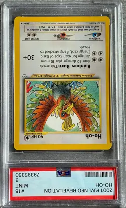 Pokemon Card Ho-Oh Rare Star PSA 9 Mint, Neo Revelation #18, WOTC 2001 - Image 4