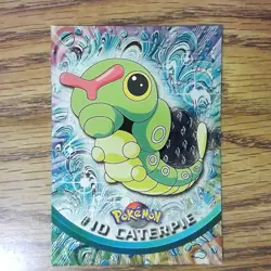 Caterpie 10 TOPPS Pokemon Card - Textured Foil - Flames - Image 2