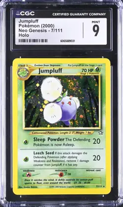 CGC 9 MINT Jumpluff 2000 Neo Genesis 7/111 SWIRL Holo Pokemon Card psa - Image 1