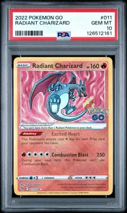 Pokemon- Radiant Charizard 011/078- Pokemon GO- PSA 10 Gem Mint - Image 1