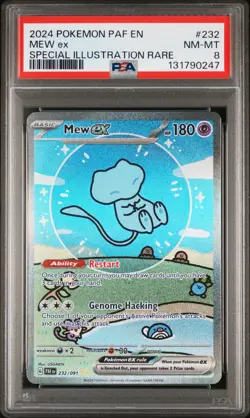 2024 POKEMON PAF EN-PALDEAN FATES SPECIAL ILLUSTRATION RARE #232 MEW EX PSA 8 - Image 1