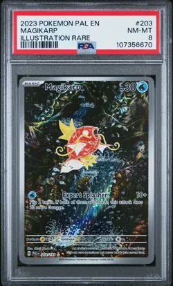 2023 POKEMON PAL EN-PALDEA EVOLVED ILLUSTRATION RARE #203 MAGIKARP PSA 8 - Image 1