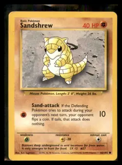 Pokemon Sandshrew 62/102 Base Set LP - Image 1