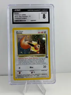 Eevee 11/53 Wotc Black Star Promo Holo Pokemon CGC 8.0 NM/MINT with **SWIRL** - Image 1