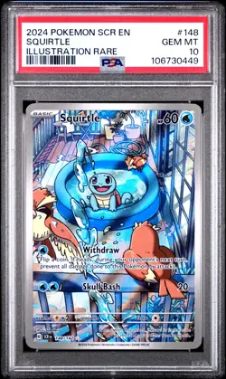 2024 POKEMON SCR EN-STELLAR CROWN ILLUSTRATION RARE #148 SQUIRTLE PSA 10 - Image 1
