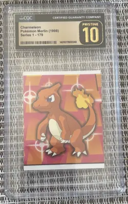 Pristine Cgc 10 Charmeleon Pokemon Merlin Series 1-179 - Image 1