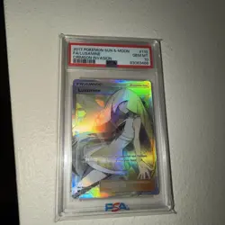 2017 POKEMON SUN & MOON CRIMSON INVASION #110 FULL ART/LUSAMINE PSA 10 - Image 1