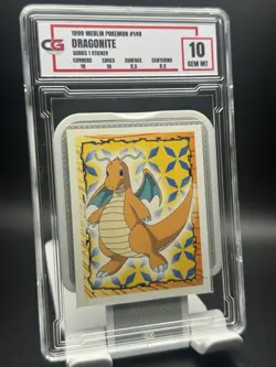 CG GM 10 1999 MERLIN POKEMON #149 DRAGONITE SERIES 1 STICKER - Image 1