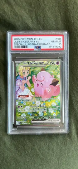 Pokemon 2025 JTG En-Journey Together #184 Lillie's Clefairy EX PSA 10 Gem Mint - Image 1