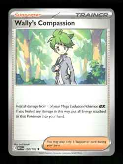 Wally's Compassion Uncommon ME01: Mega Evolution 132/132 NM Pokemon NM - Image 1