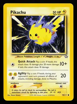 Pikachu 70/111 Common Neo Genesis Pokemon Card - Image 1