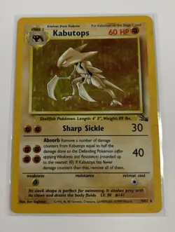 Kabutops 9/62 Fossil Holo Rare Vintage WOTC Pokemon Card. LP++. - Image 1