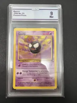Pokemon 1999 Fossil 33/62 Gastly CC&G 10 Vintage TCG Graded Card - Image 1