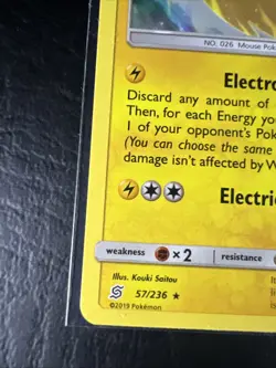 Alolan Raichu 57/236 Unified Minds Pokemon 2019 TCG Holo Card ( Pack Fresh ) - Image 4