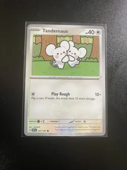 Pokemon TCG Surging Sparks Tandemaus Common Card 157/191 NM Condition - Image 1