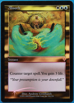 Absorb FOIL Invasion HP/DAMAGED White Blue Rare CARD (506270) ABUGames - Image 1