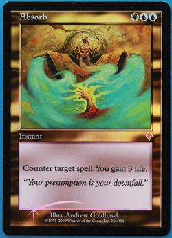 Absorb FOIL Invasion HP/DAMAGED White Blue Rare CARD (506271) ABUGames - Image 1