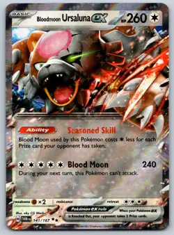 Bloodmoon Ursaluna ex - Twilight Masquerade TWM 141/167 Pokemon TCG Card - Image 1