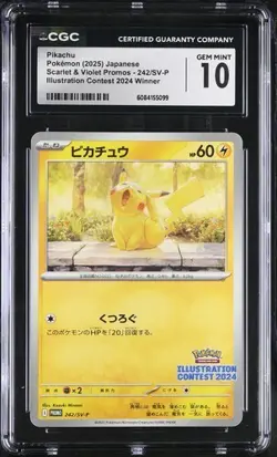 ✨✨ CGC 10 Pikachu 242/SV-P Promotional Promo Pokemon Card Japanese - Image 1
