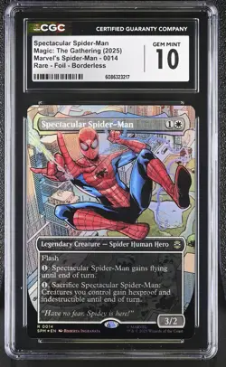 SPECTACULAR SPIDER-MAN Marvel's Spider-Man Borderless Foil Rare CGC 10 MTG - Image 1