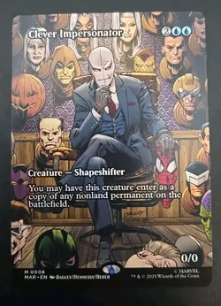 Clever Impersonator (Borderless) Marvel Spider-Man MTG Regular Near Mint - Image 1